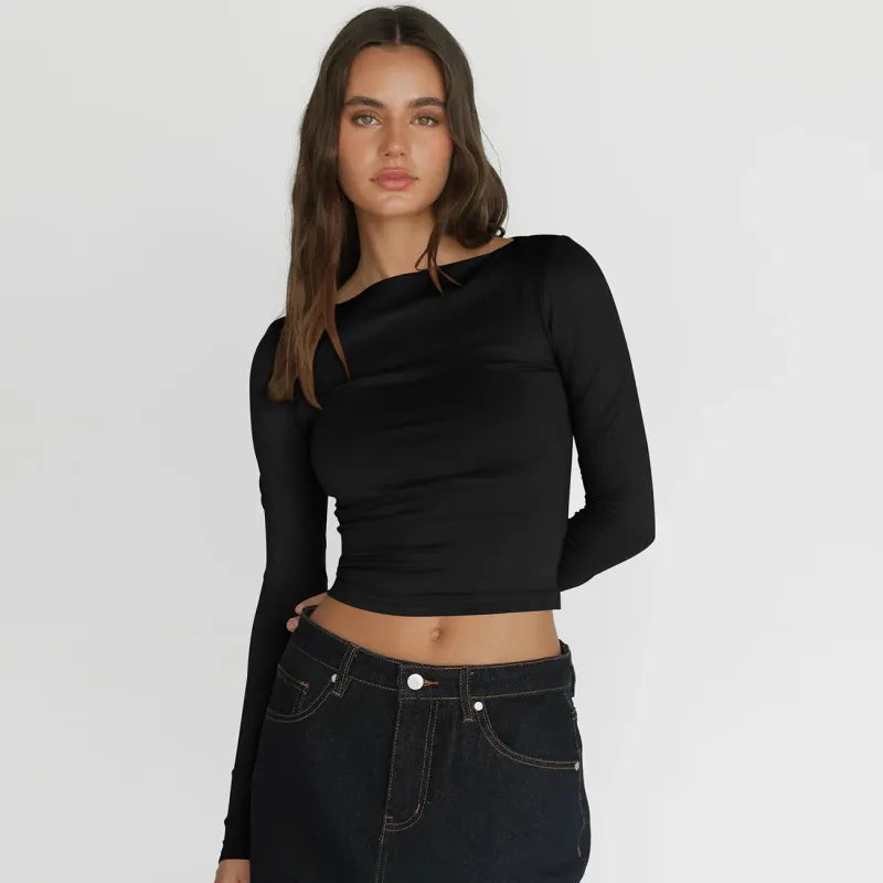 Off-Neck Cropped Top