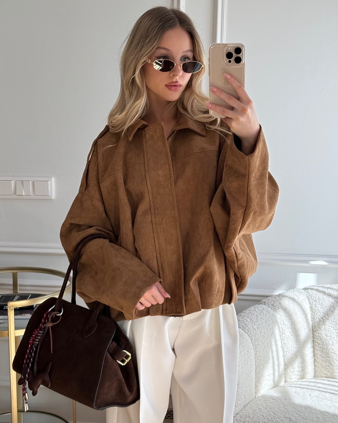 Suede Bomber Jacket
