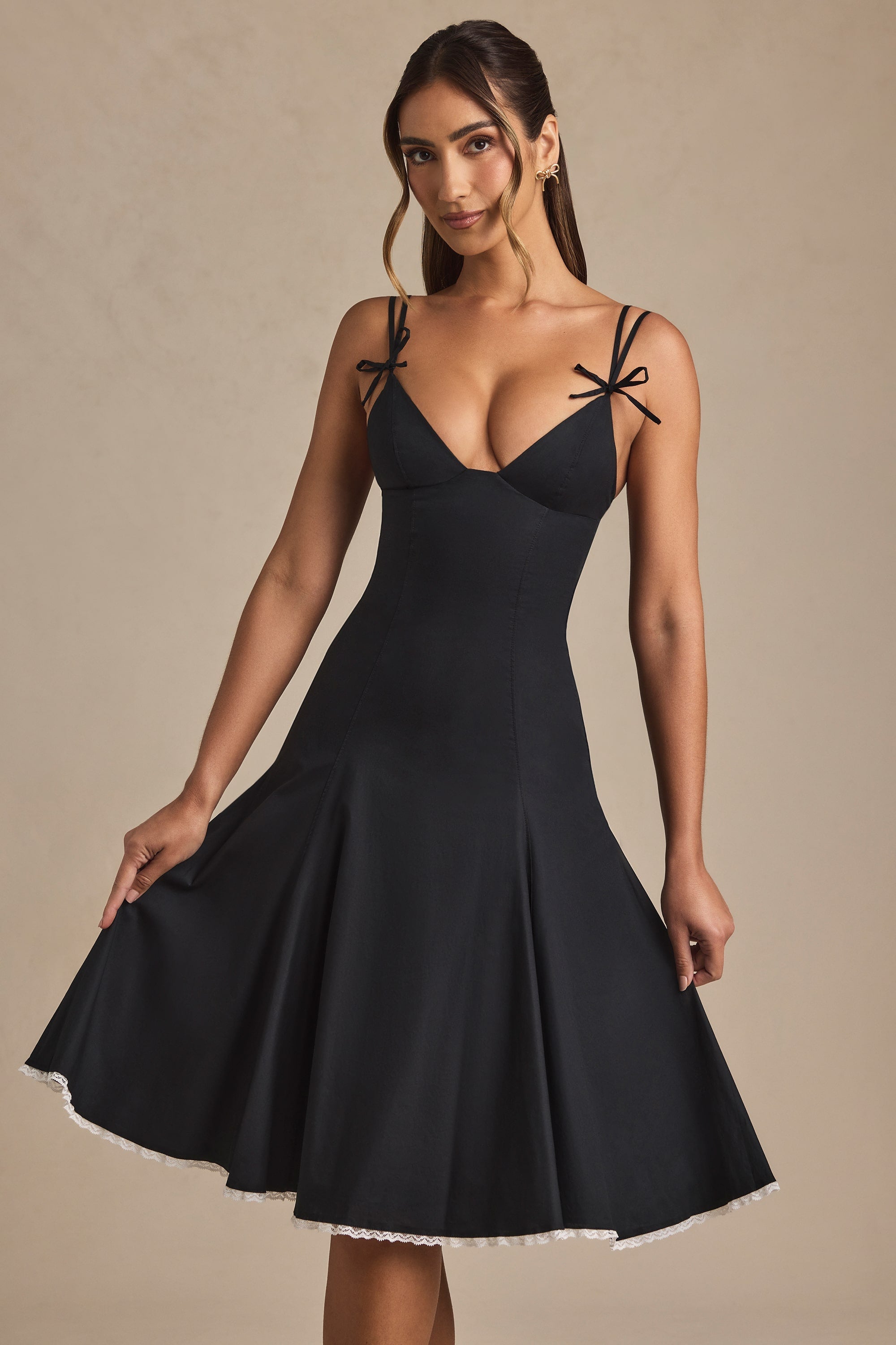 Bow-Detail Midi Dress