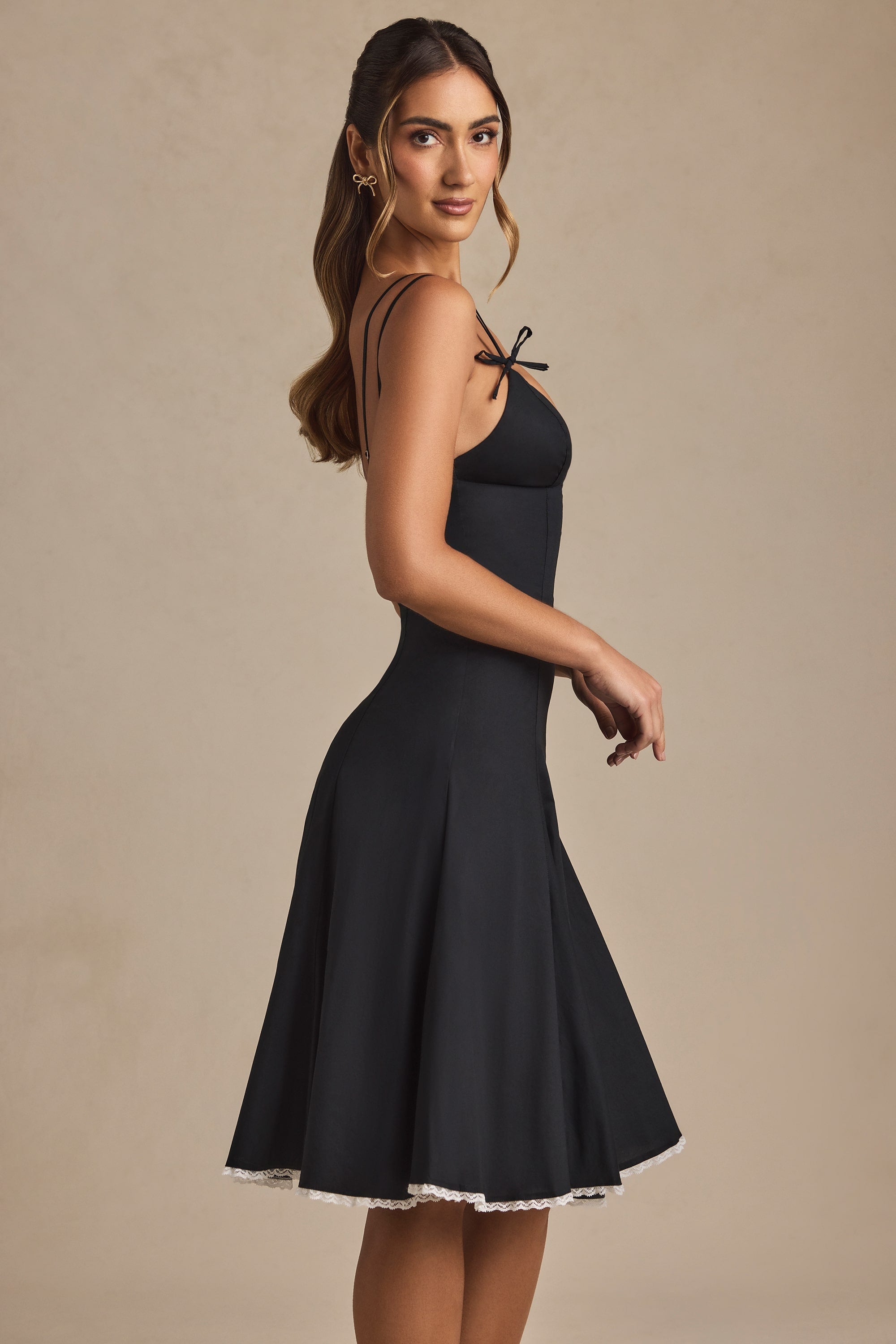 Bow-Detail Midi Dress