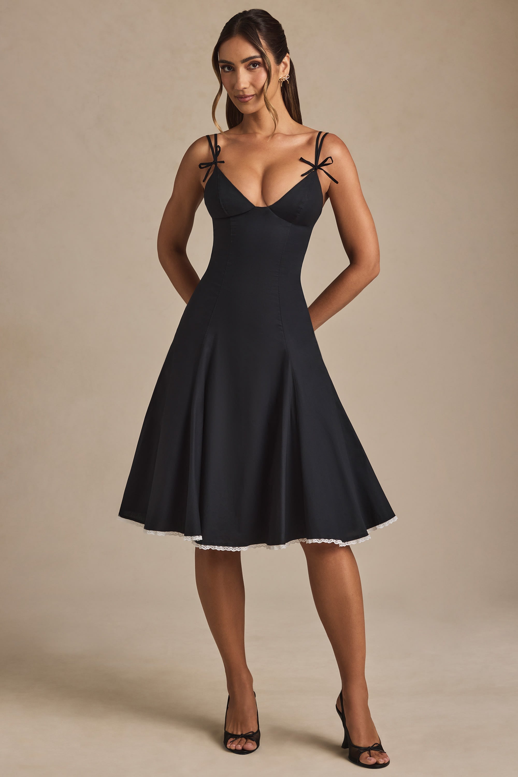 Bow-Detail Midi Dress