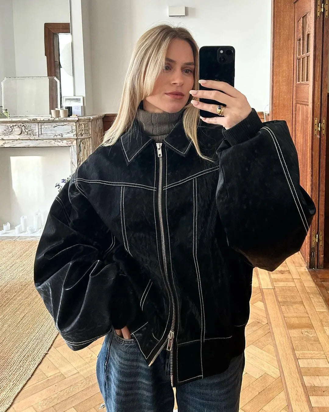 Oversized Bomber Jacket