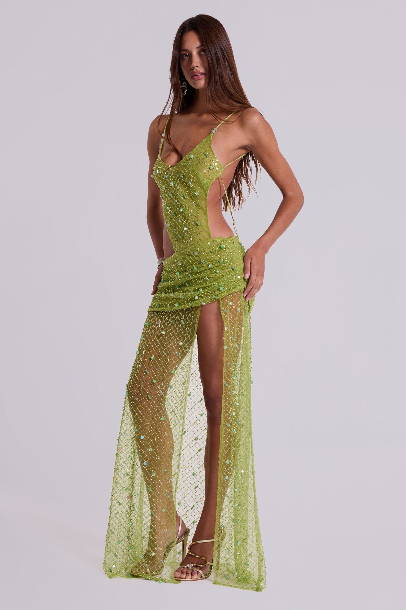 Hand Beaded Maxi Dress
