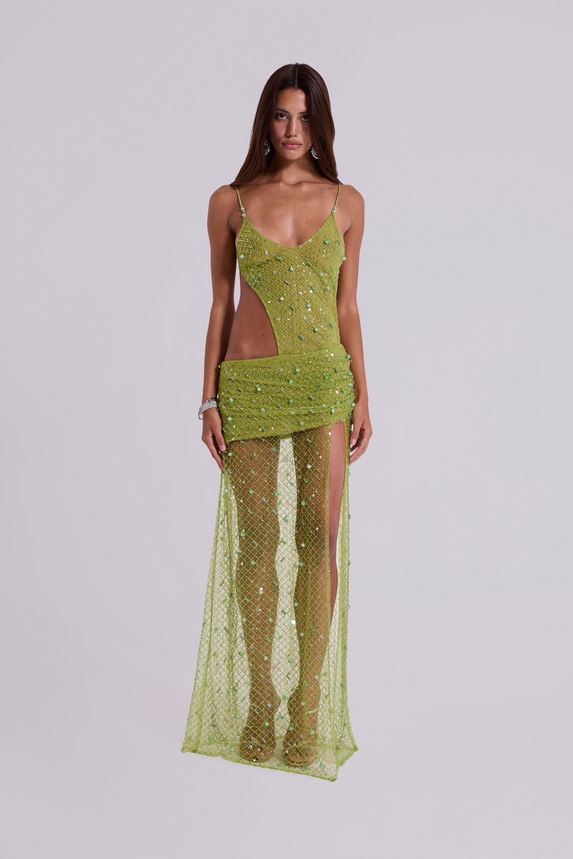 Hand Beaded Maxi Dress