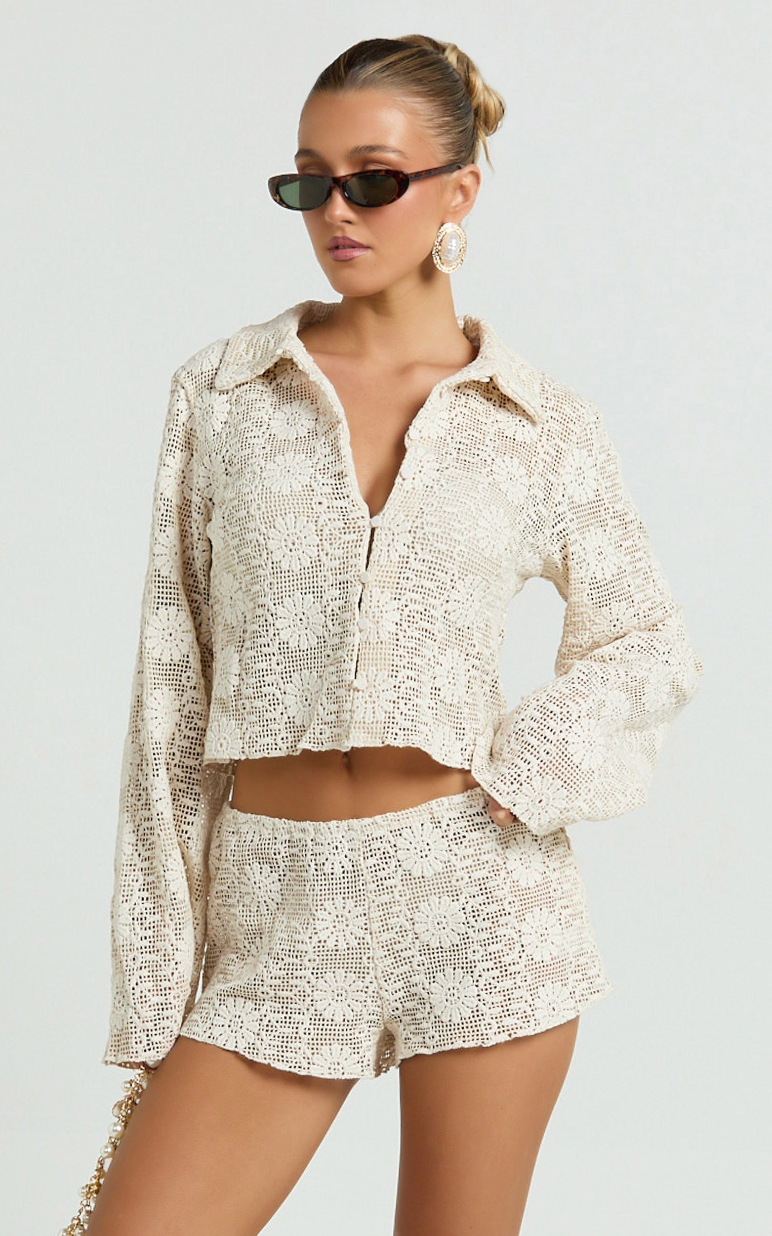 Babydoll Short Cream Floral
