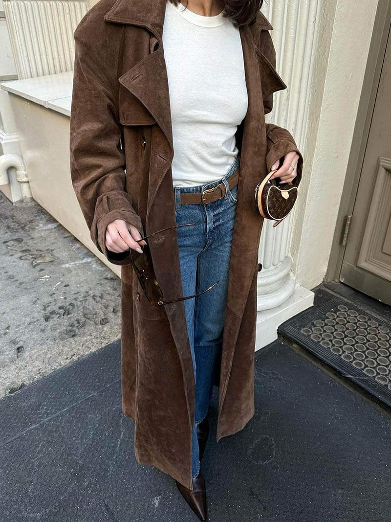 Margot Suede Trench Coat