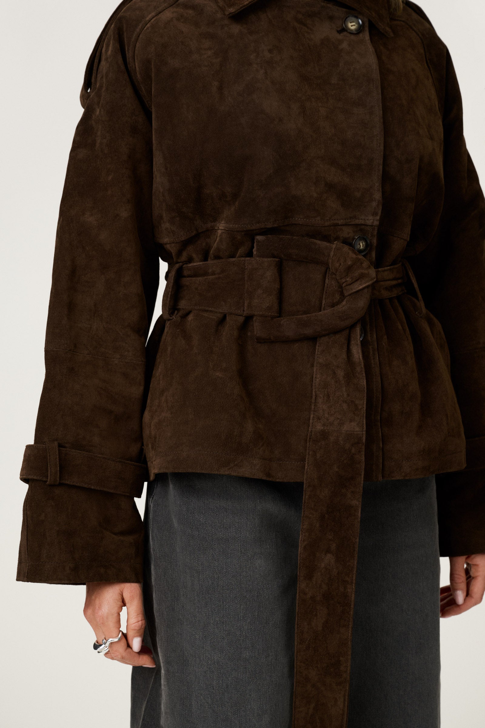 Belted Suede Coat
