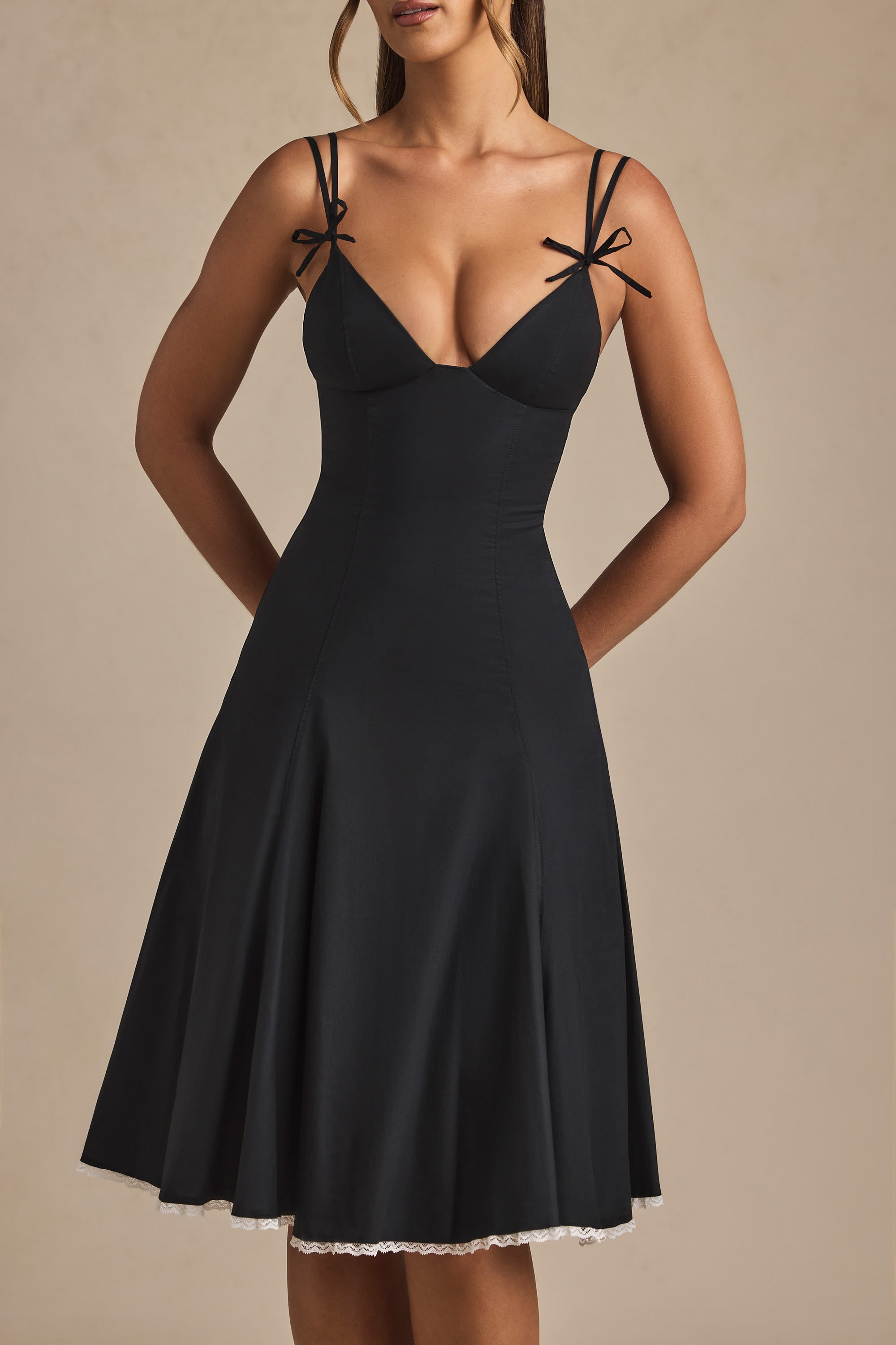 Bow-Detail Midi Dress